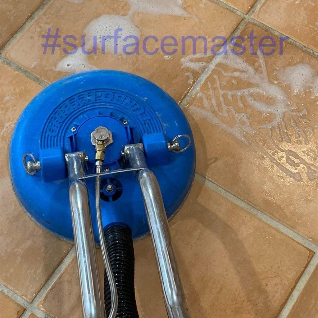 Rotary tool on terracotta tiles