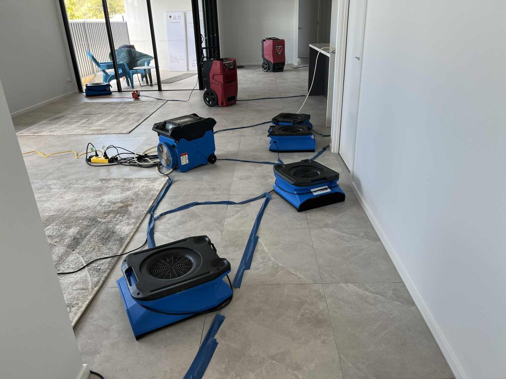 Drying a tiled floor