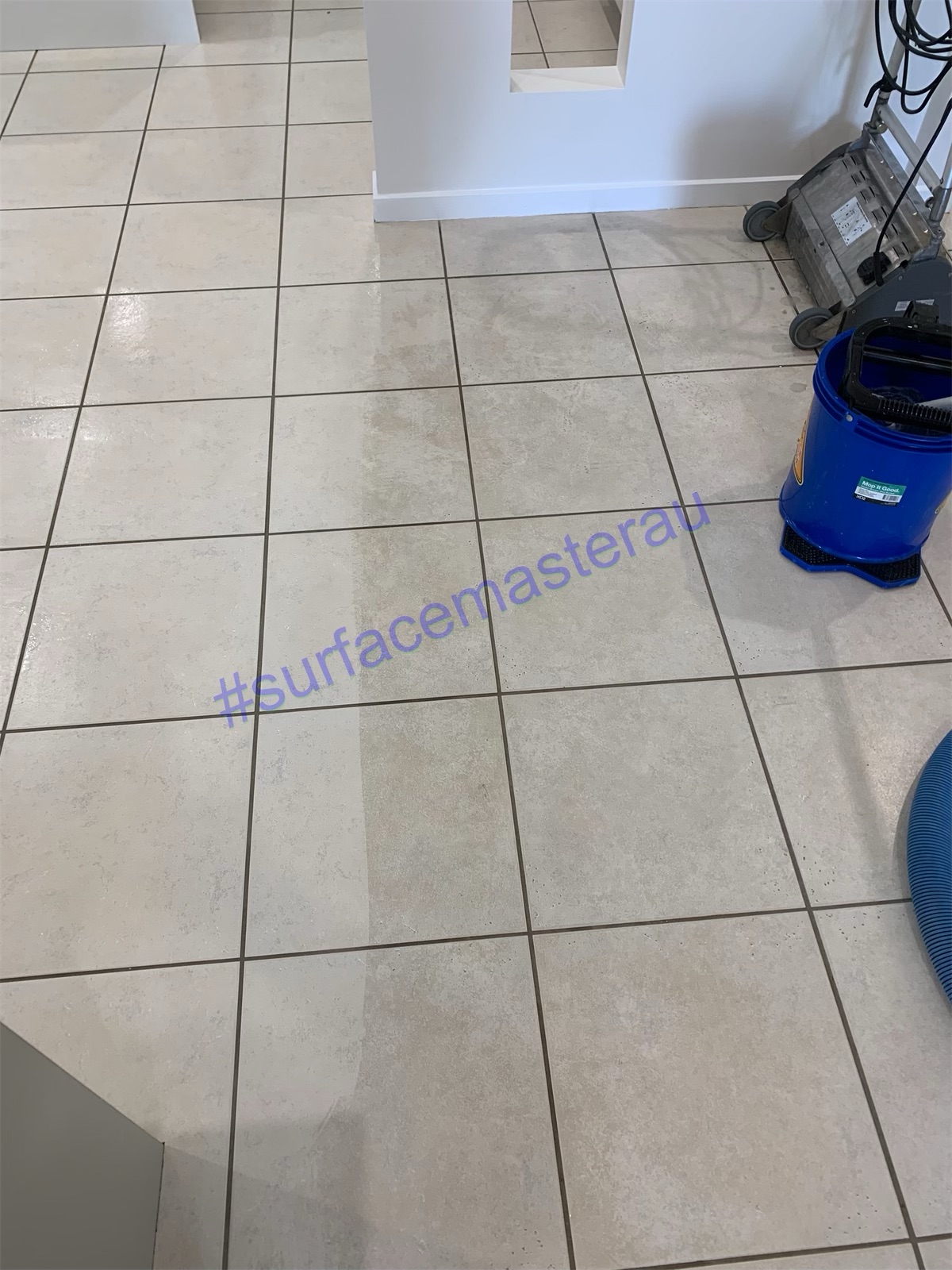 Clean tiled hallway