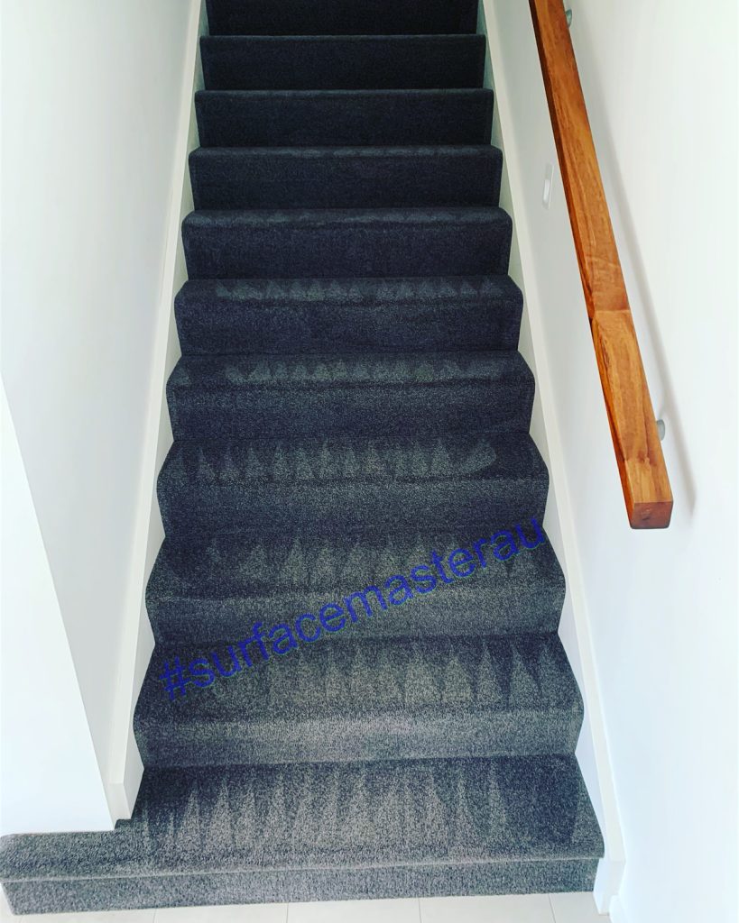 Carpeted stairs
